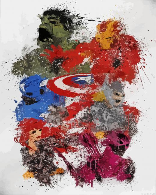 Marvel Abstract Art Painting By Numberss.png