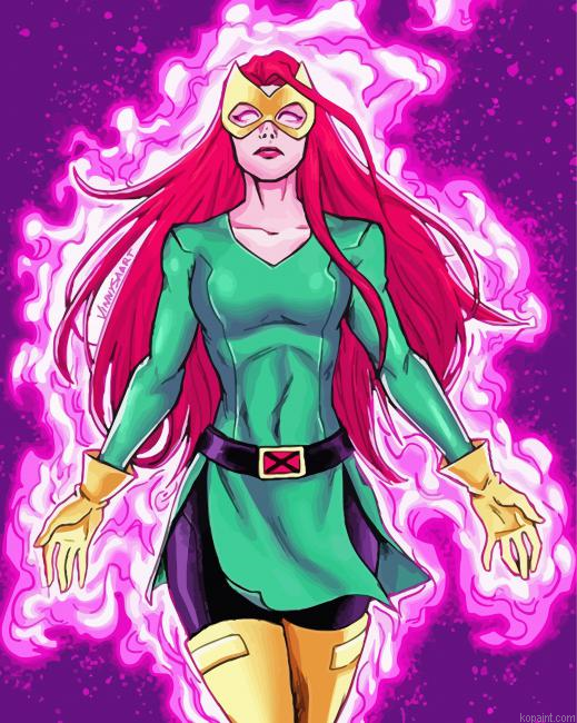 Marvel Jean Grey X Men Painting By Numberss.png