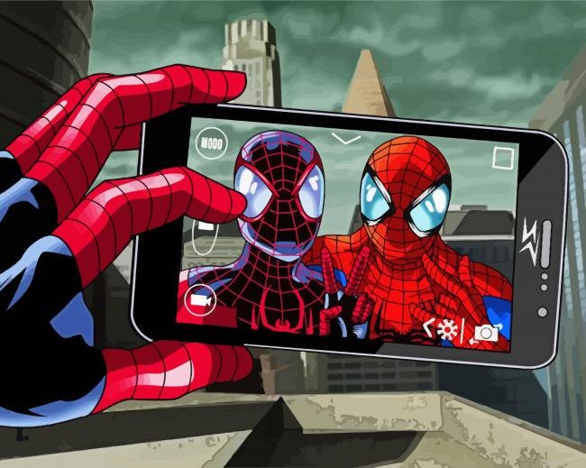 Marvel Spider Man Selfie Painting By Numberss.png