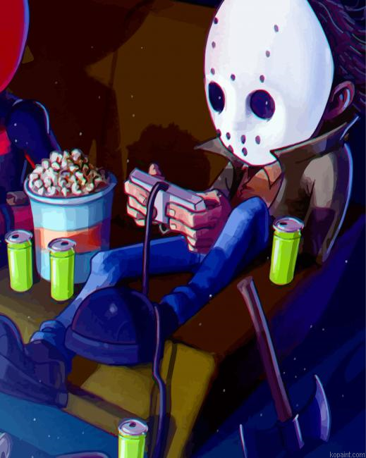 Masked Gamer Paint By Numbers