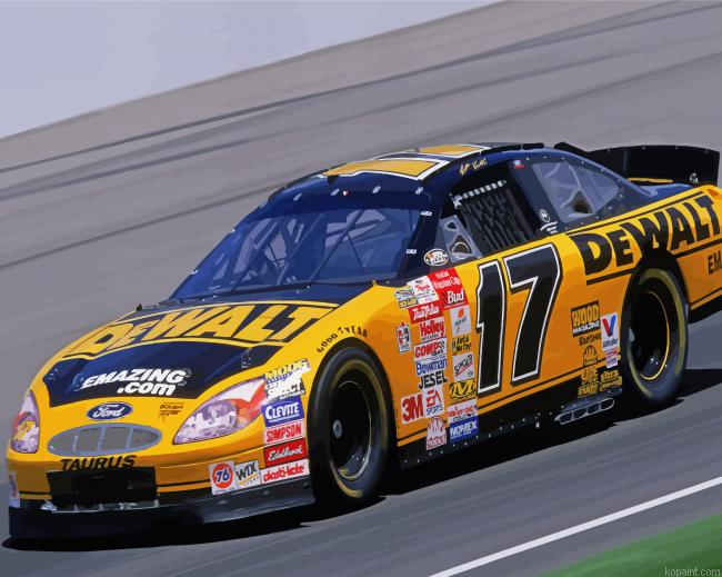 Matt Kenseth Yellow Race Car Painting By Numberss.png