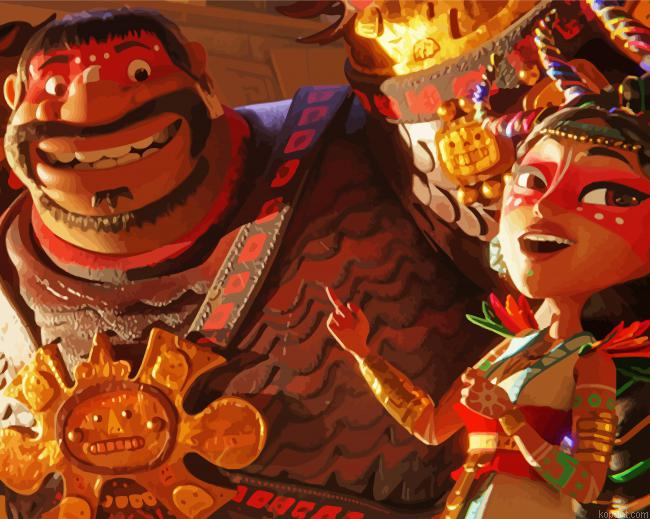 Maya And The Three Characters Painting By Numberss.png