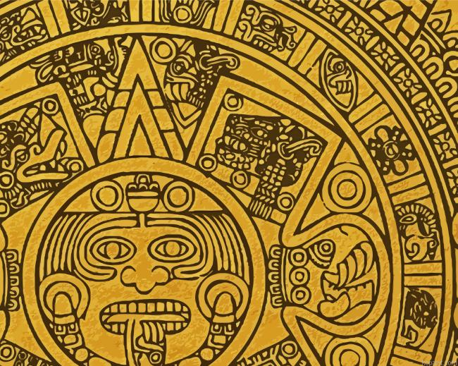 Mayan Calendar Mexican Decor Painting By Numberss.png