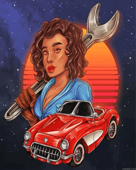 Mechanical Retro Girl Painting By Numberss.png