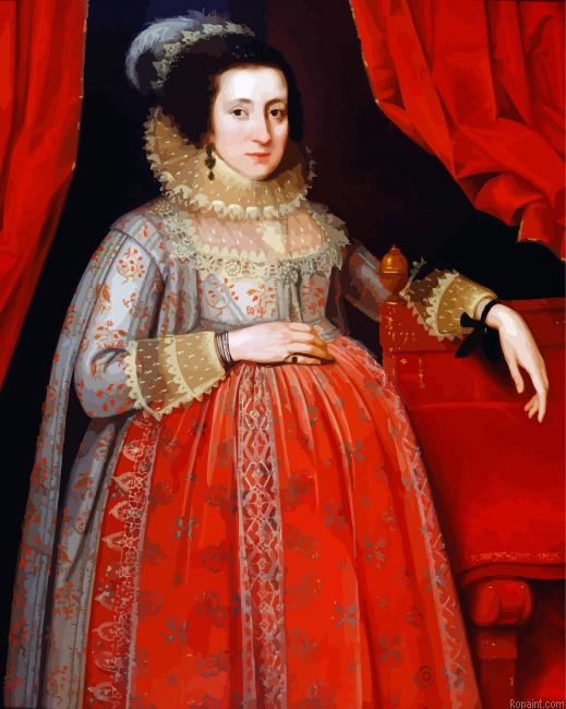 Medieval Pregnant Woman Painting By Numberss.png