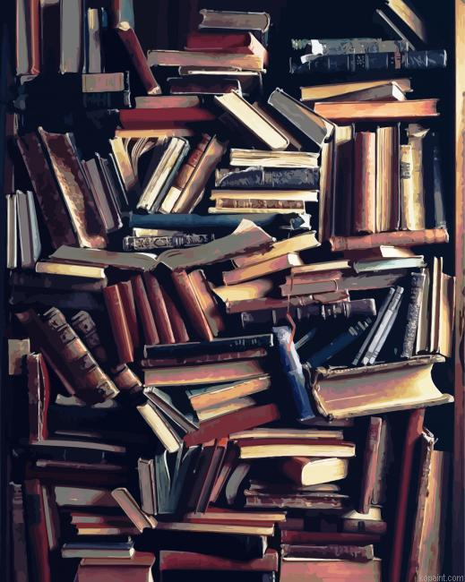 Messy Bookcase Painting By Numberss.png