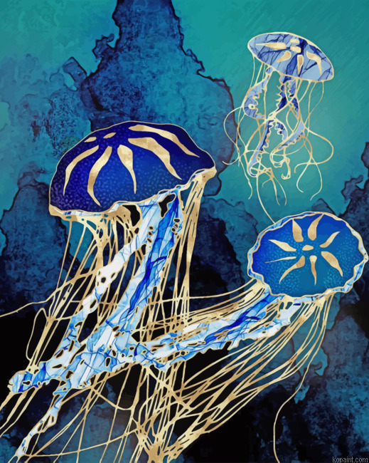Metallic Jellyfish Paint By Numbers
