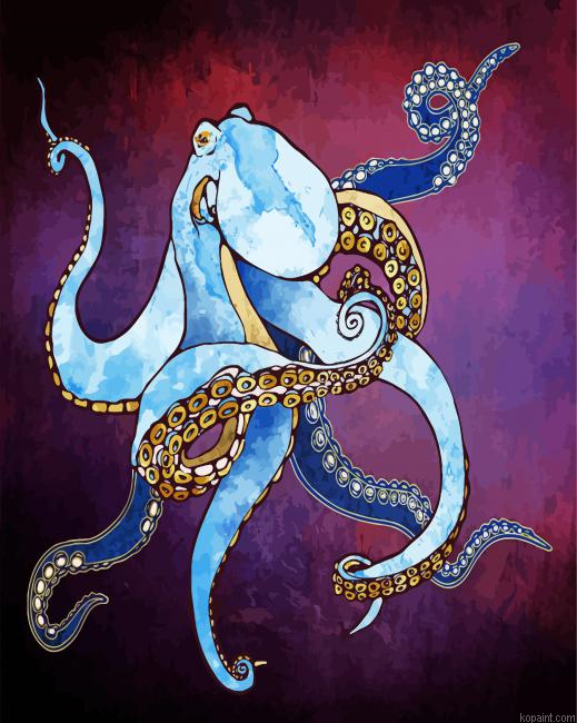 Mettalic Octopus Painting By Numberss.png