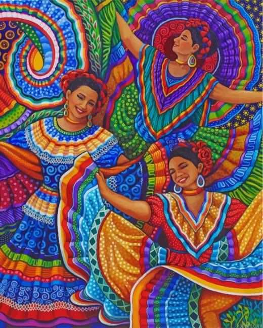 Mexican Folk Dancers Paint By Numbers