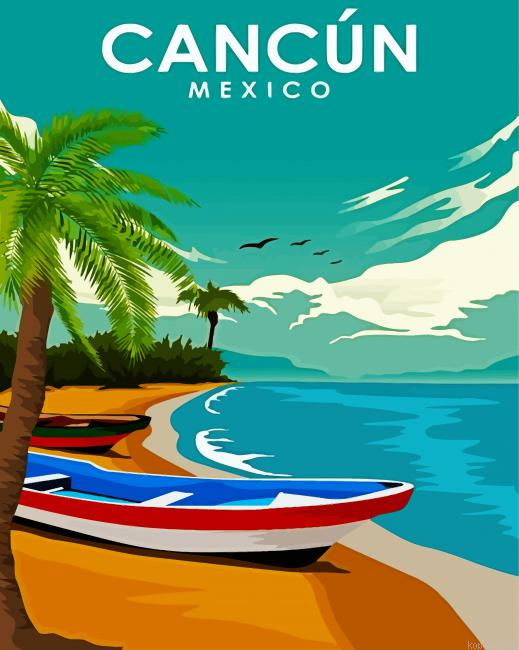 Mexico Cancun Poster Paint By Numbers.png