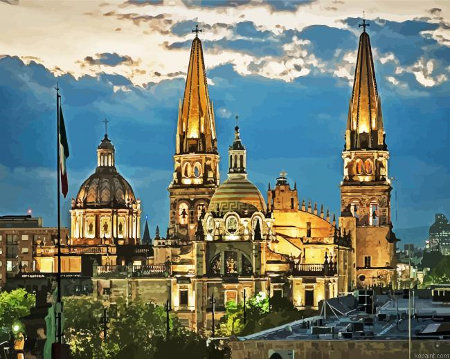Mexico Guadalajara Cathedral Painting By Numberss.png