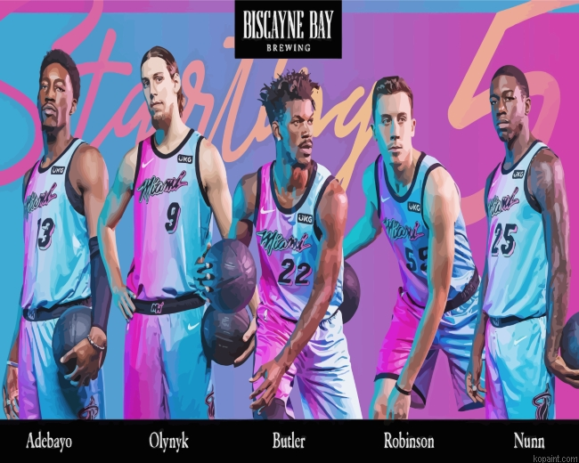 Miami Heat Basketball Players Painting By Numberss.png