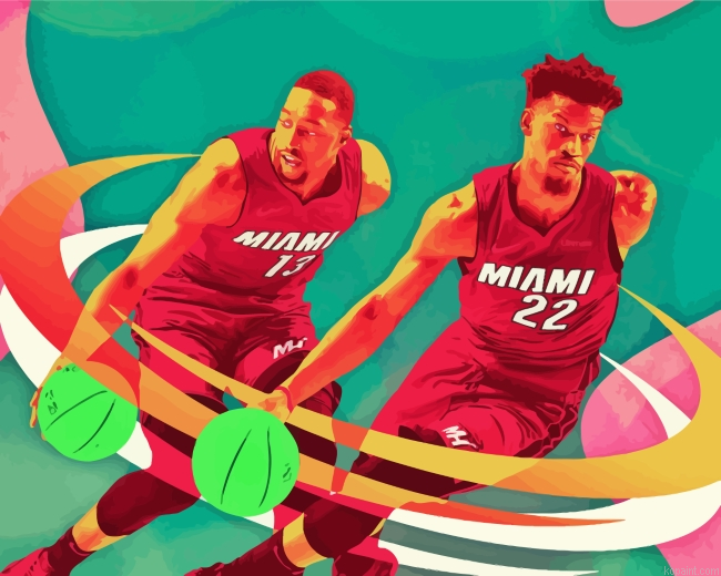Miami Heat Players Art Painting By Numberss.png