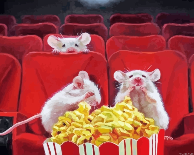 Mice Watching Horror Movie Painting By Numberss.png