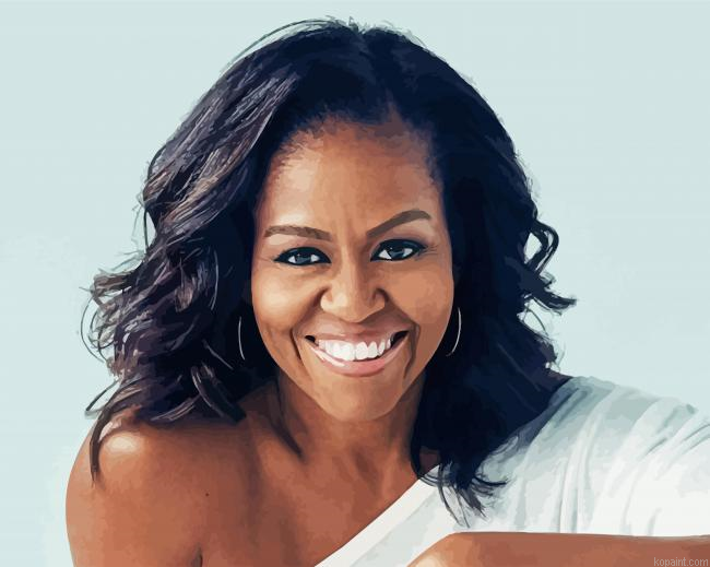 Michelle Obama Smiling Painting By Numberss.png