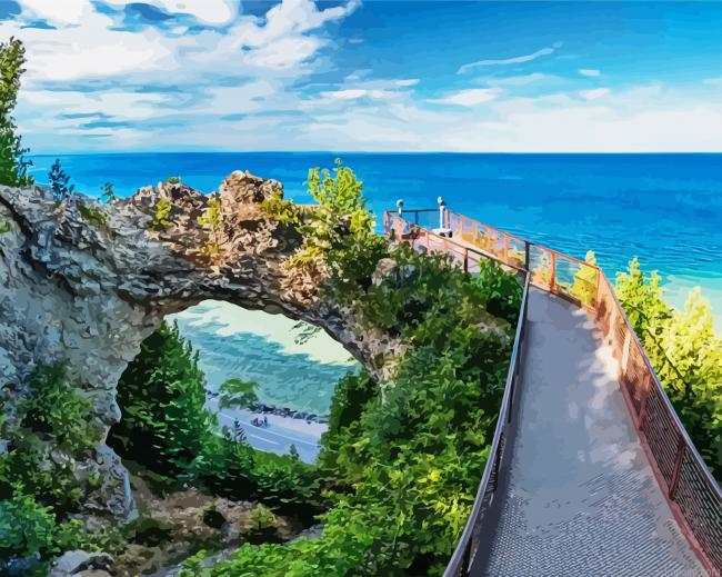 Michigan Mackinac Arch Rock Paint By Numbers