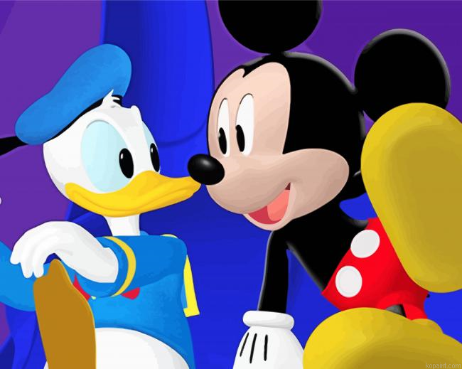 Mickey And Duck Animation Characters Paint By Numbers