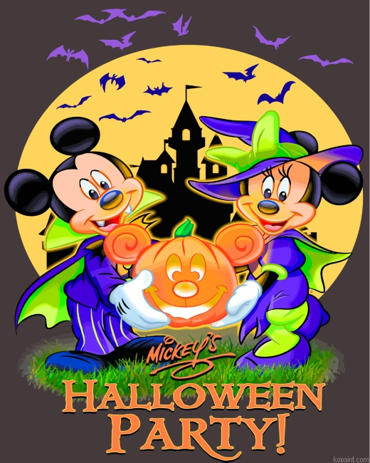 Mickey Halloween Party Painting By Numberss.png