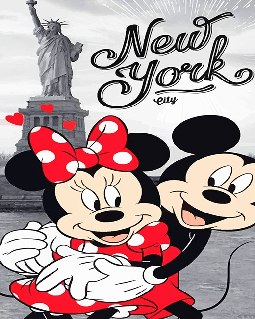 Mickey Mouse And Minnie New York New Painting By Numberss.png