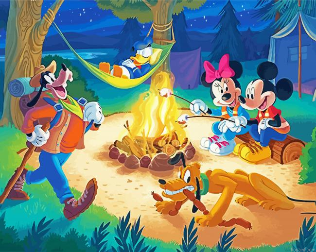 Mickey Mouse Characters Camp Painting By Numberss.png