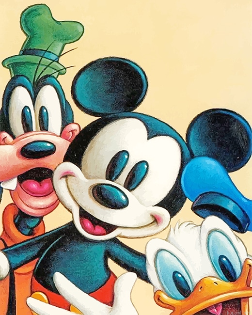 Mickey Mouse Goofy And Donald Duck New Painting By Numberss.png