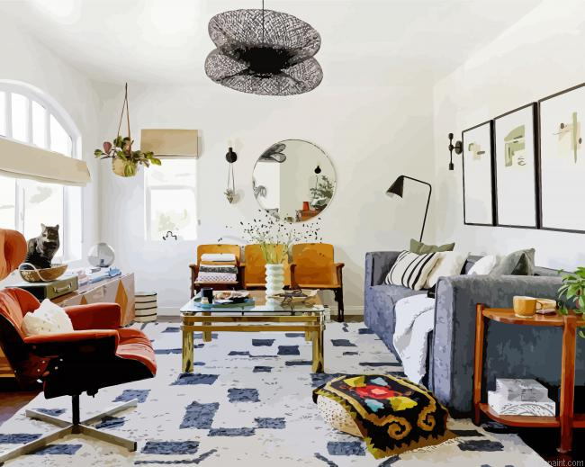 Mid Century Modern Home Decor Paint By Numbers