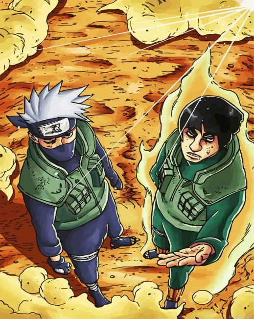 Might Guy And Kakashi Painting By Numberss.png