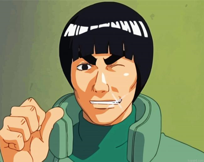 Might Guy Naruto Painting By Numberss.png