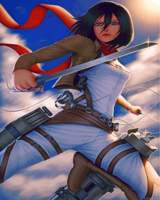 Mikasa Ackerman Art Painting By Numberss.png