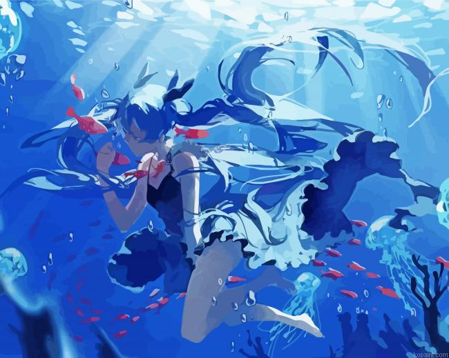 Miku Sea Girl Painting By Numberss.png