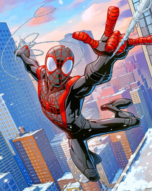 Miles Morales Spider Man Hero Painting By Numberss.png