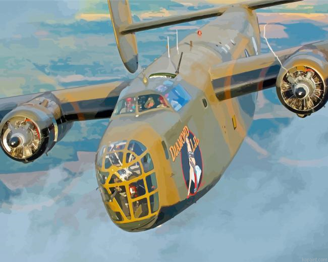 Military B 24 Bomber Paint By Numbers