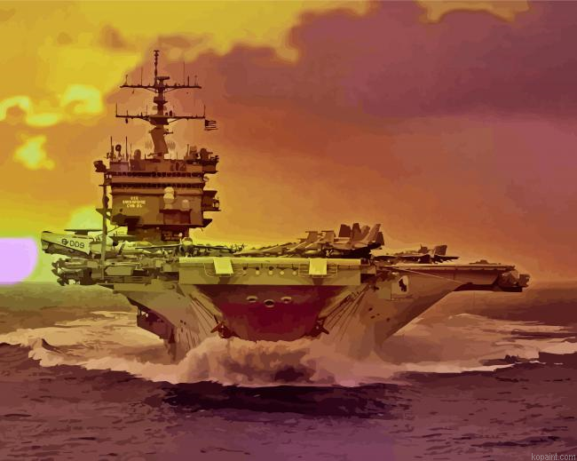 Military Ship Uss Entreprise Painting By Numberss.png
