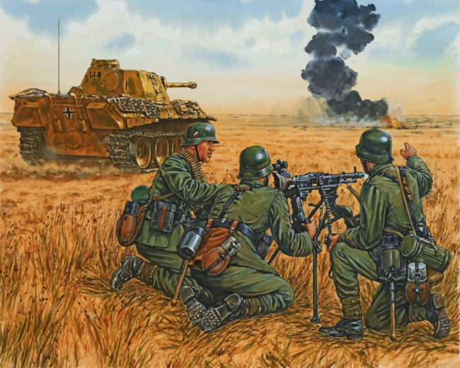 Military Soldiers In War Painting By Numberss.png