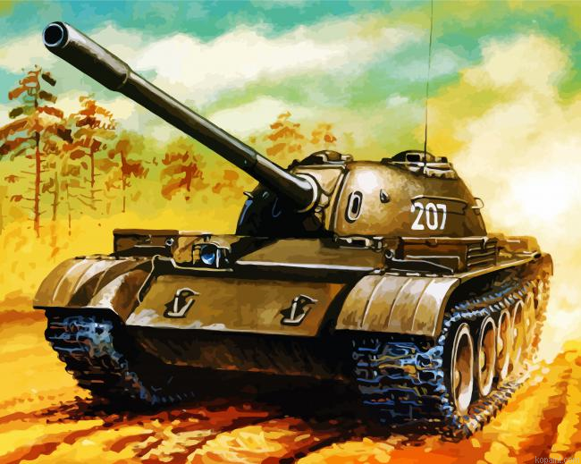 Military Tank In War Painting By Numberss.png