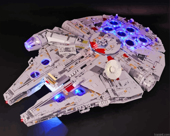 Millennium Falcon Spaceship Painting By Numberss.png