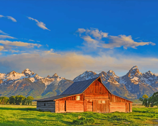 Milton Barn In Jackson Hole Painting By Numberss.png
