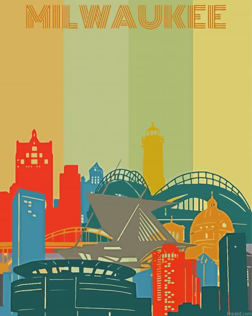 Milwaukee City Skyline Poster Painting By Numberss.png