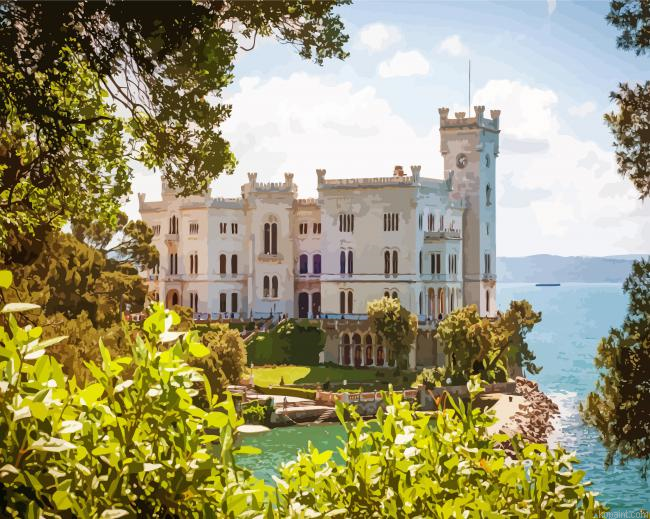 Miramare Castle Trieste Painting By Numberss.png