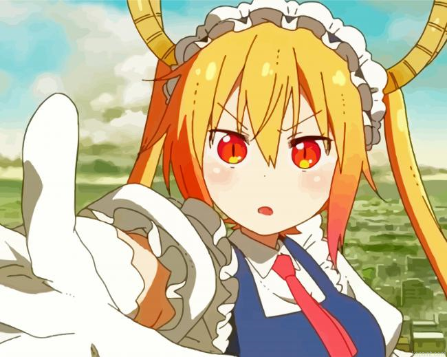 Miss Kobayashis Dragon Maid Character Painting By Numberss.png