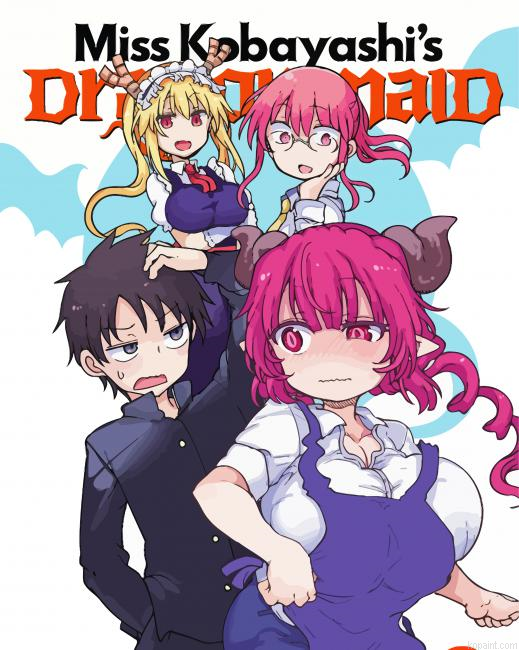 Miss Kobayashis Dragon Maid Manga Poster Painting By Numberss.png