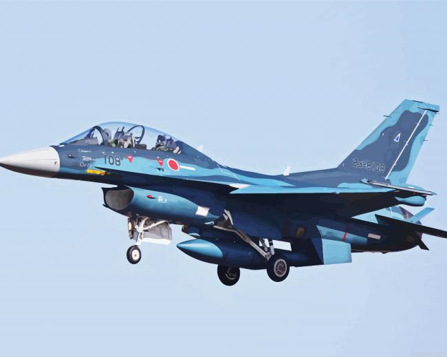 Mitsubishi F2 Planes Paint By Numbers.png