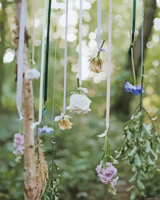 Modern Greenery Hanging Flowers Painting By Numberss.png