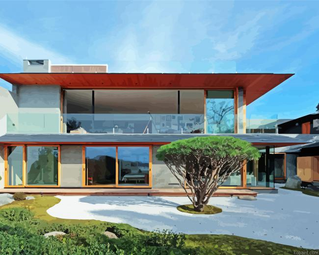 Moderne Japanese Architecture Style Painting By Numberss.png