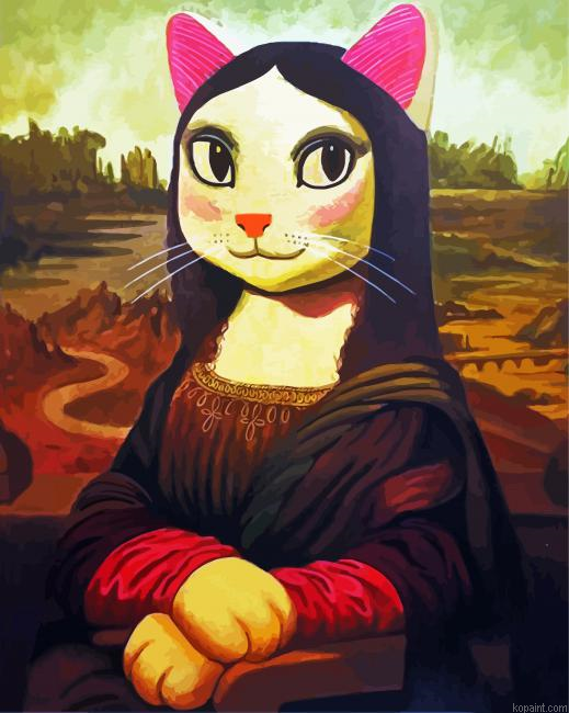 Mona Lisa Cat Art Painting By Numberss.png