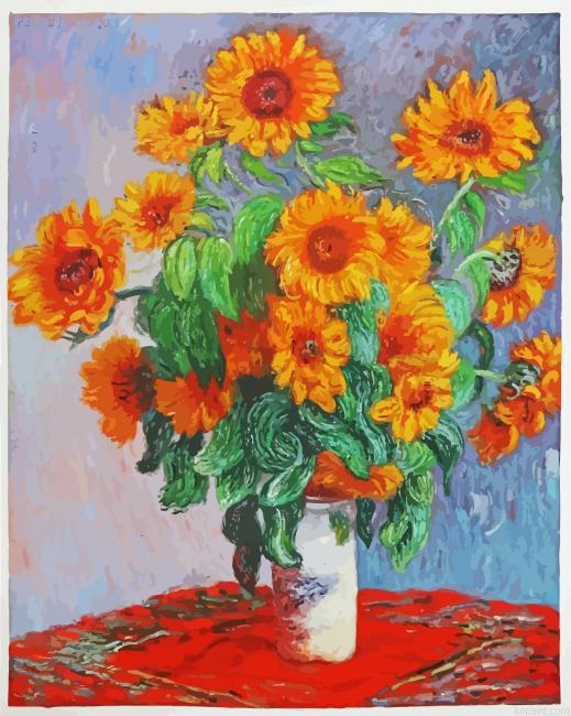 Monet Sunflowers Paint By Numbers