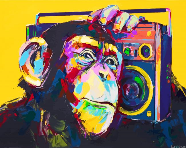 Monkey Art Painting By Numberss.png