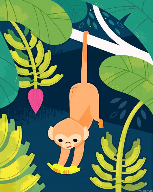 Monkey Illustration Painting By Numberss.png