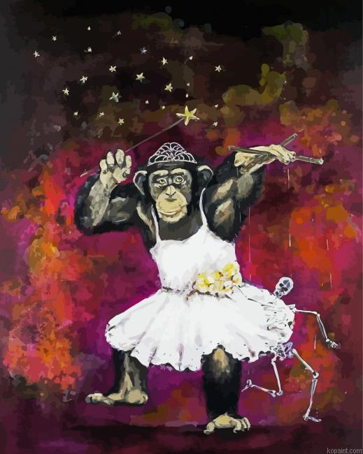 Monkey In Dress Painting By Numberss.png