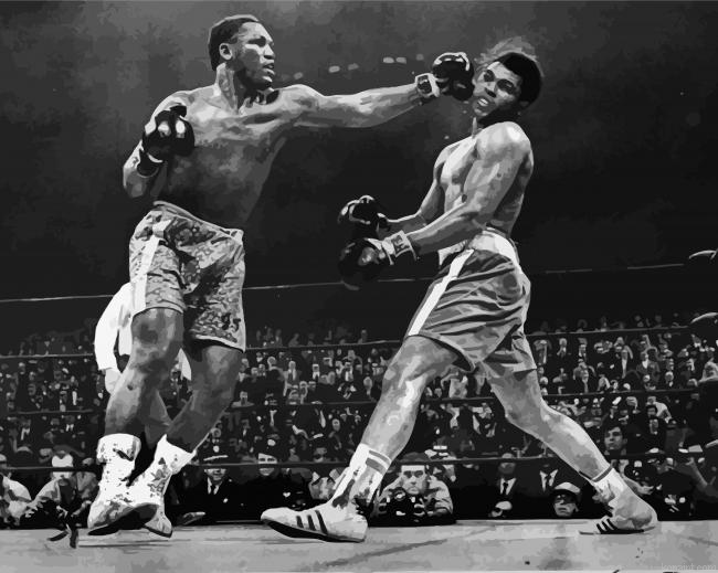 Monochrome Ali And Frazier Painting By Numberss.png